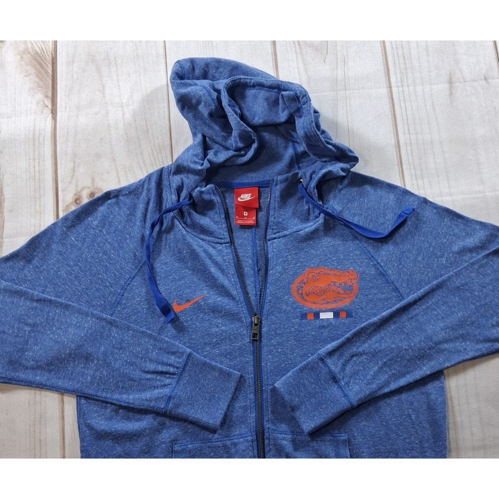 Nike Florida Gators Full Zip Hoodie Sweatshirt Mens Medium M Blue Heathered NCAA